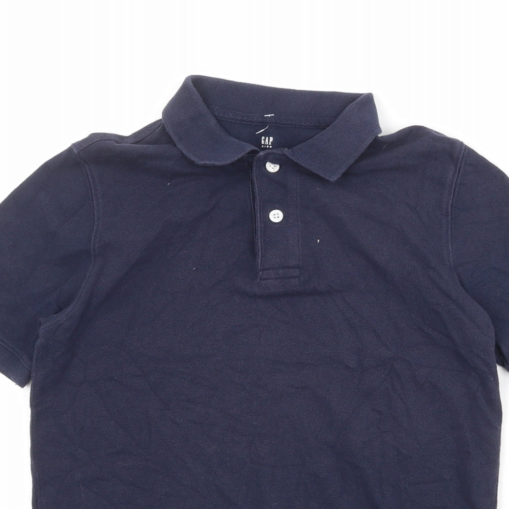 Gap Boys Blue 100% Cotton Pullover Polo Size L Collared Button