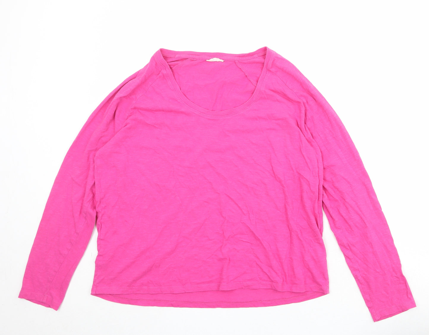 Hush Womens Pink 100% Cotton Basic T-Shirt Size L Round Neck