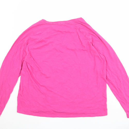 Hush Womens Pink 100% Cotton Basic T-Shirt Size L Round Neck