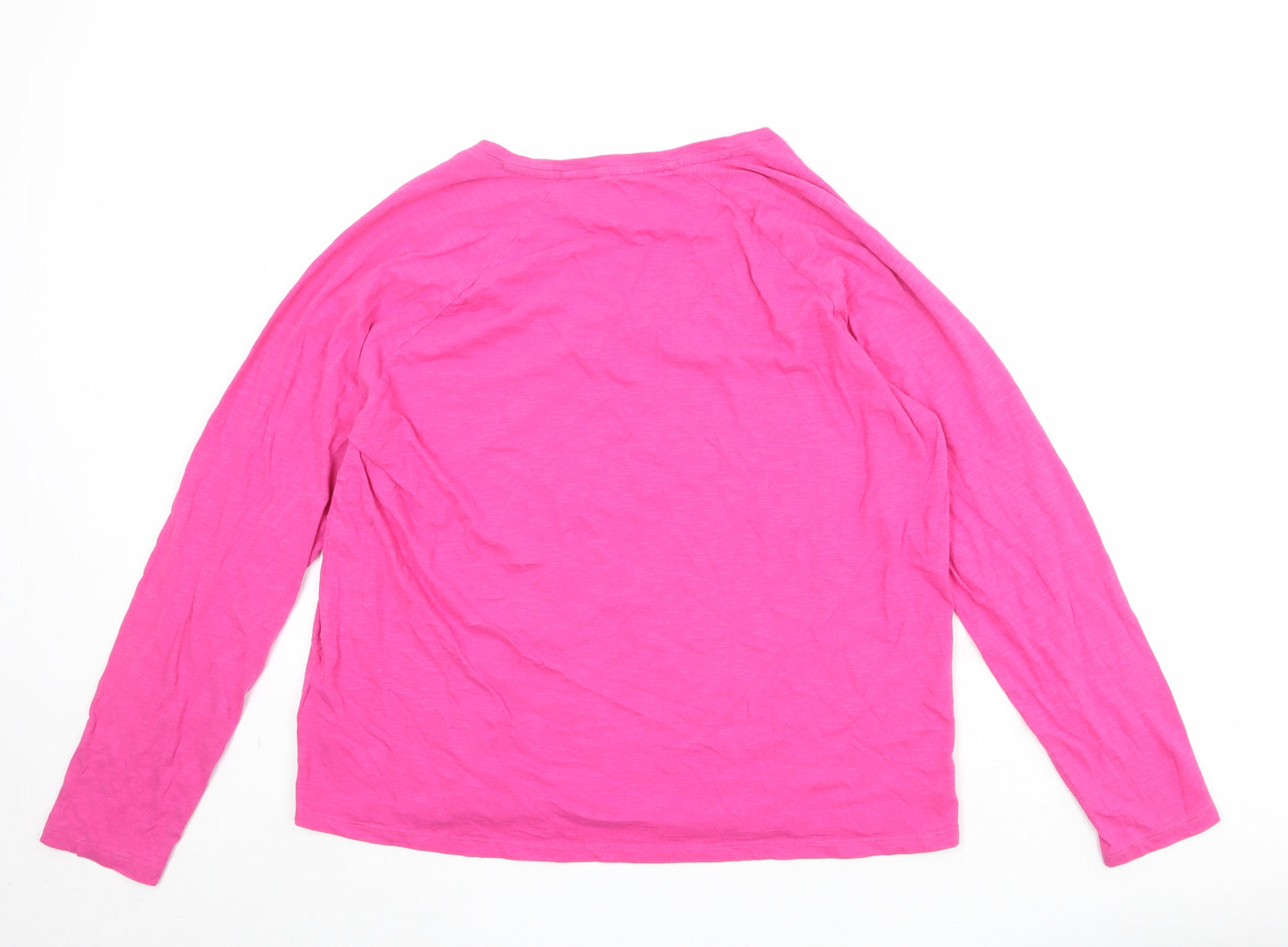 Hush Womens Pink 100% Cotton Basic T-Shirt Size L Round Neck