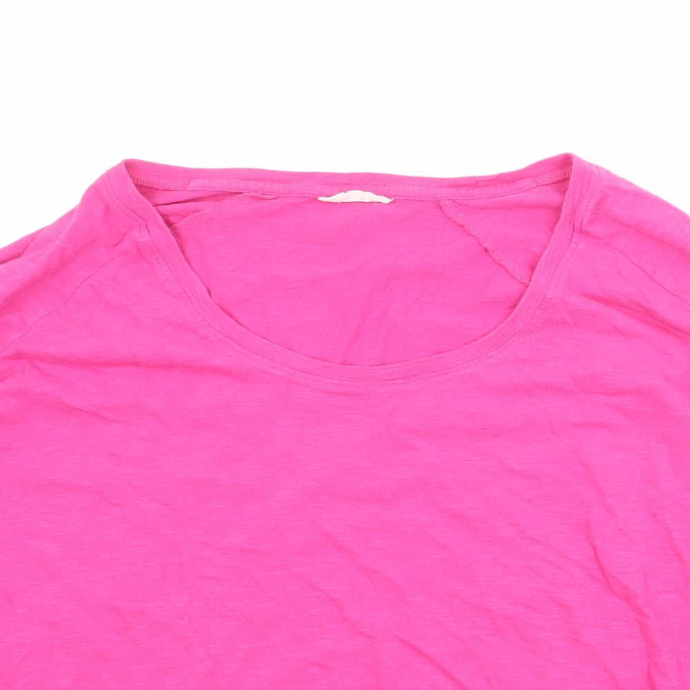 Hush Womens Pink 100% Cotton Basic T-Shirt Size L Round Neck
