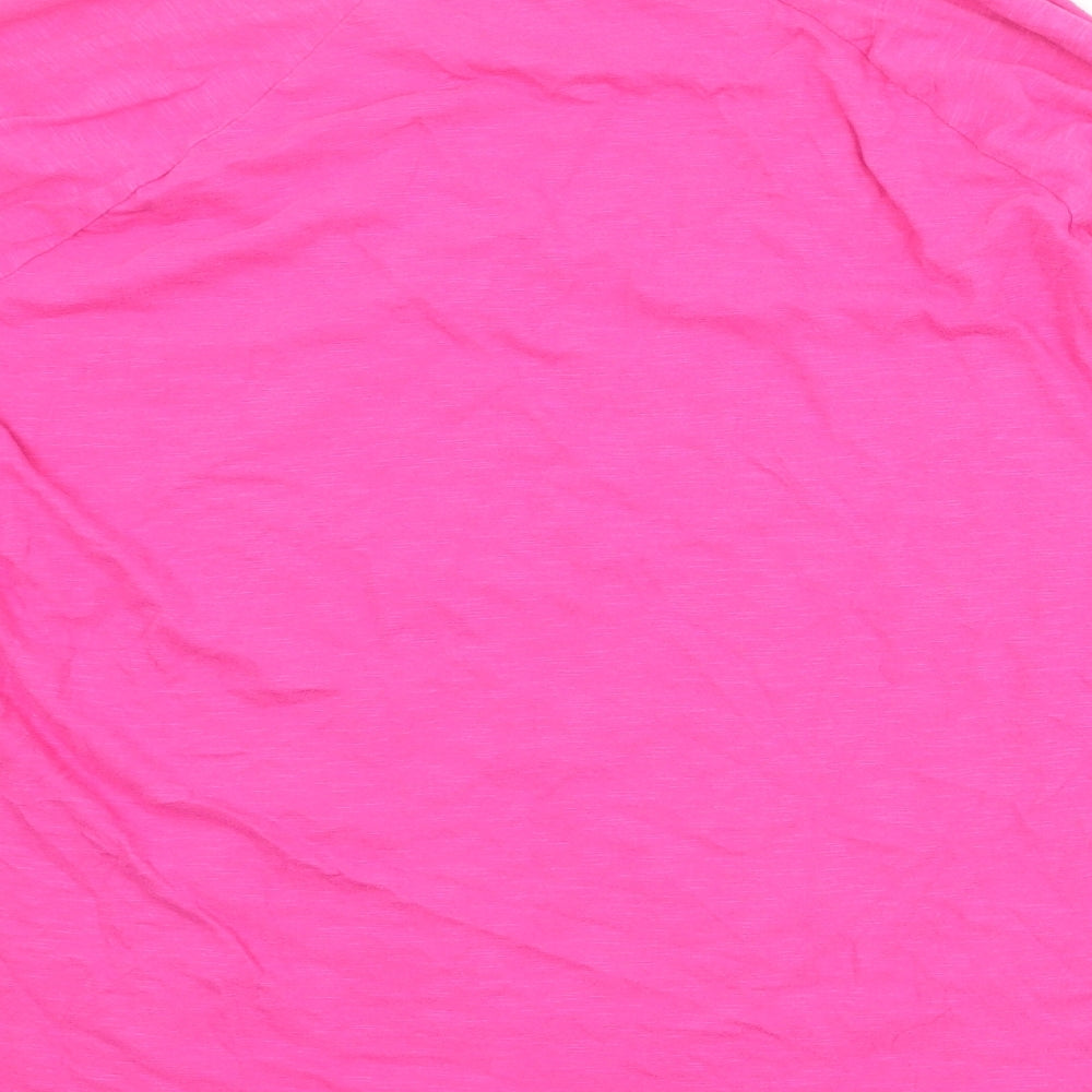 Hush Womens Pink 100% Cotton Basic T-Shirt Size L Round Neck