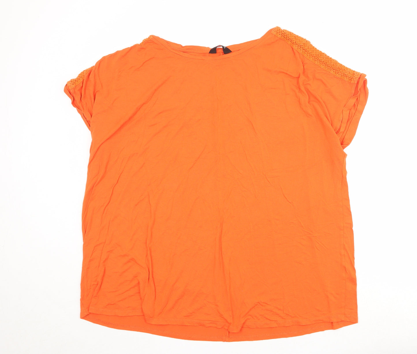 Yours Womens Orange Viscose Basic Blouse Size 22 Round Neck - Size 22/24