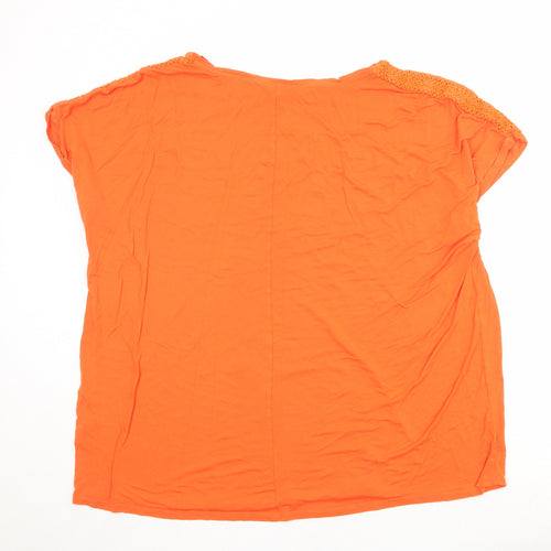 Yours Womens Orange Viscose Basic Blouse Size 22 Round Neck - Size 22/24