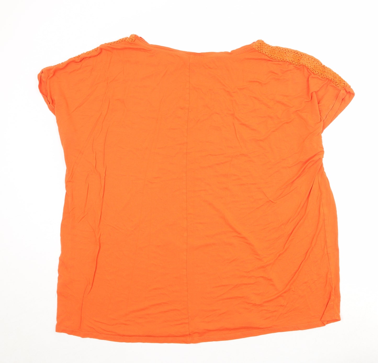 Yours Womens Orange Viscose Basic Blouse Size 22 Round Neck - Size 22/24