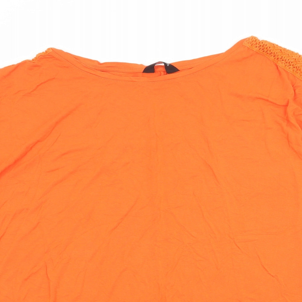 Yours Womens Orange Viscose Basic Blouse Size 22 Round Neck - Size 22/24