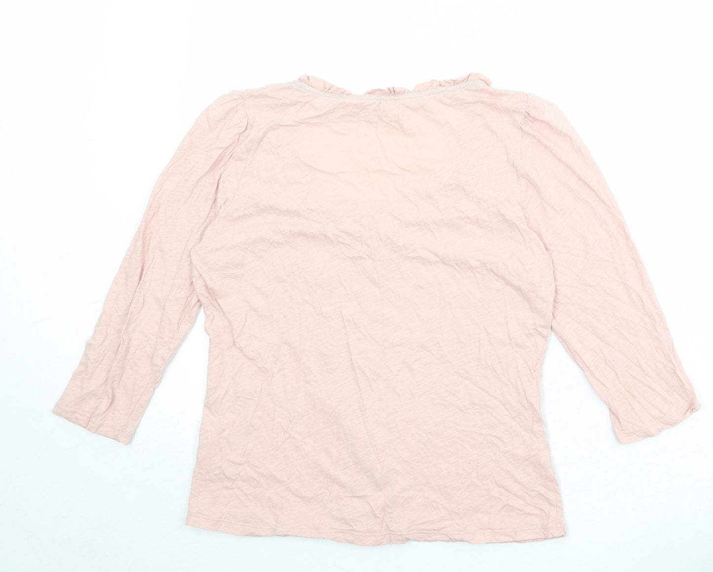 Boden Womens Pink 100% Cotton Basic Button-Up Size 14 Round Neck