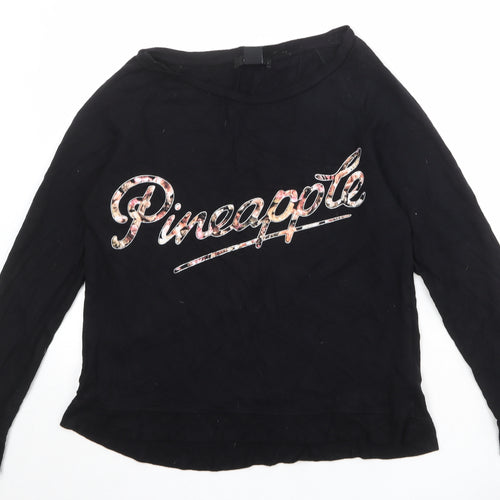 Oasis Womens Black Viscose Pullover Sweatshirt Size S Pullover - Pineapple
