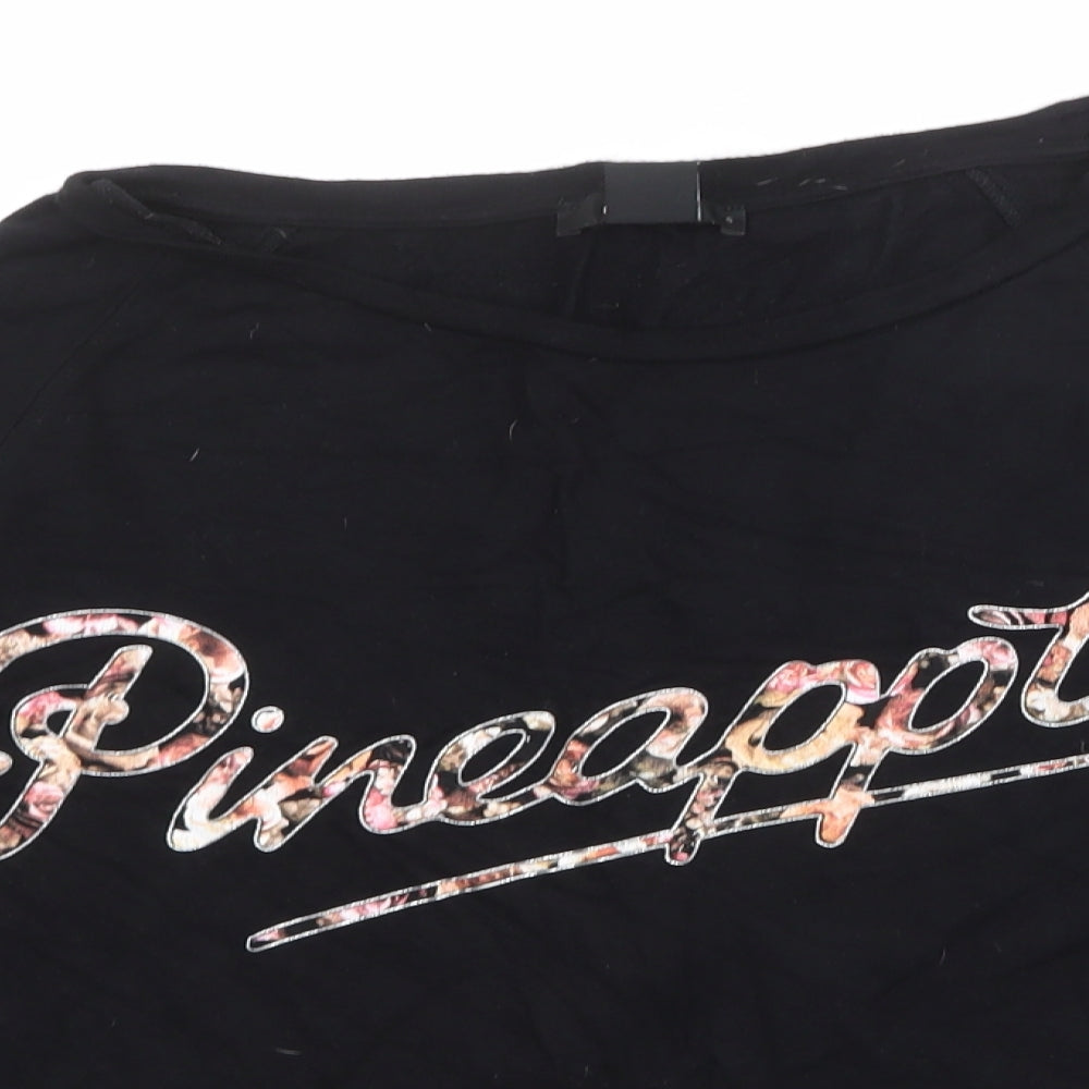 Oasis Womens Black Viscose Pullover Sweatshirt Size S Pullover - Pineapple