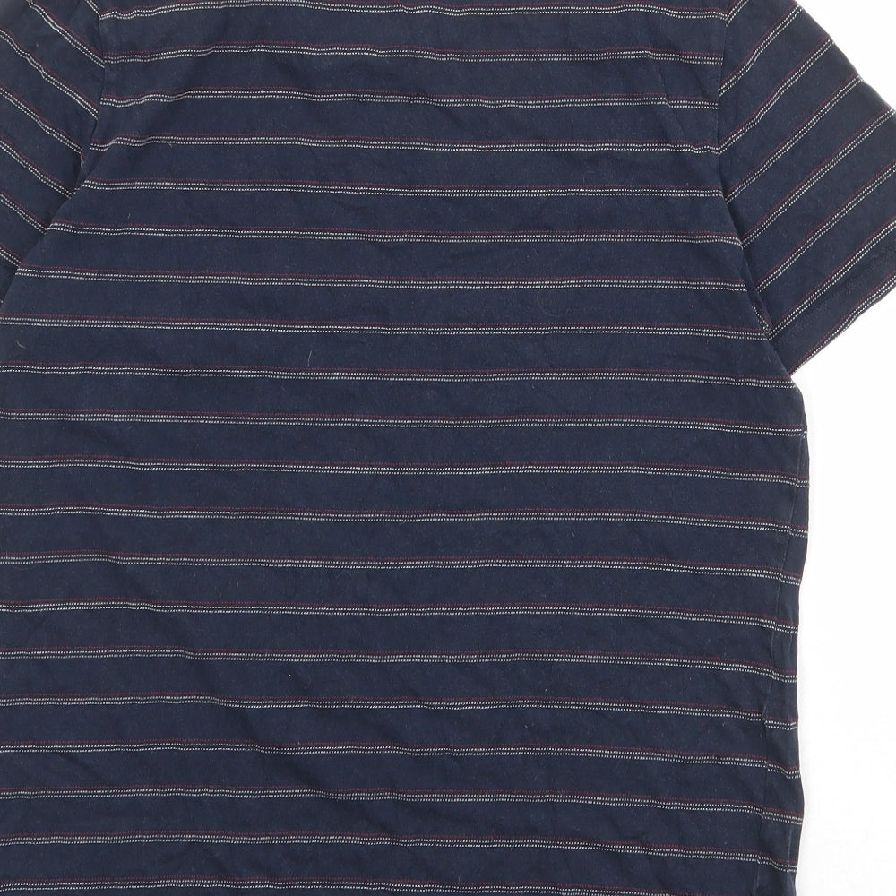 NEXT Boys Blue Striped 100% Cotton Pullover T-Shirt Size 14 Years Crew Neck Pullover
