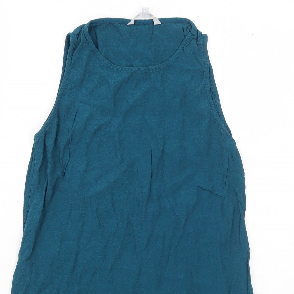 Red Herring Womens Blue Viscose Basic Tank Size 8 Round Neck