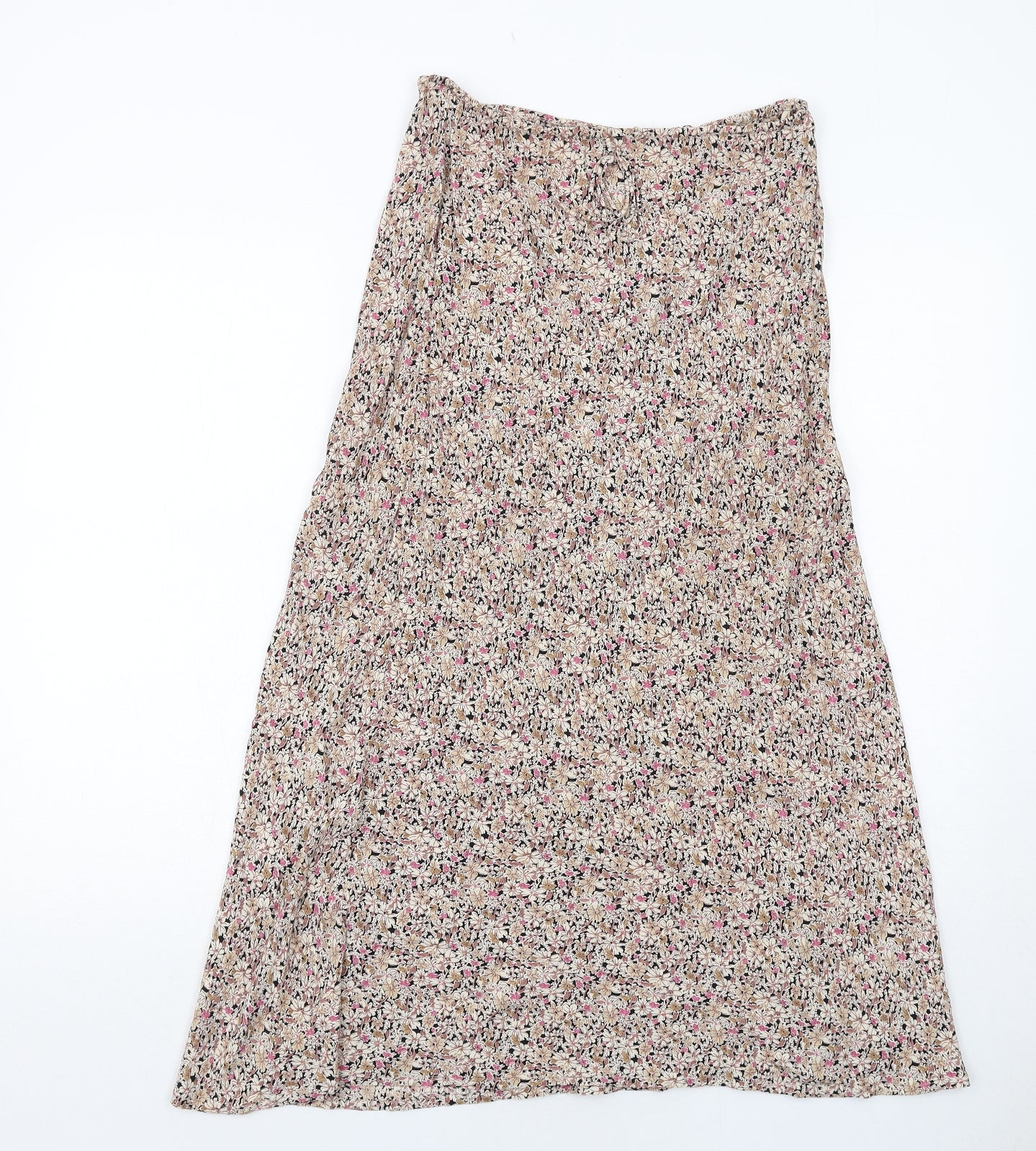 Monsoon Womens Multicoloured Floral Viscose Peasant Skirt Size 12 Drawstring