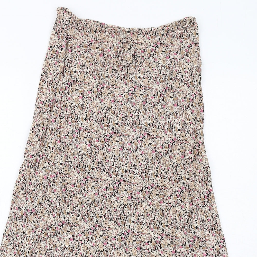 Monsoon Womens Multicoloured Floral Viscose Peasant Skirt Size 12 Drawstring