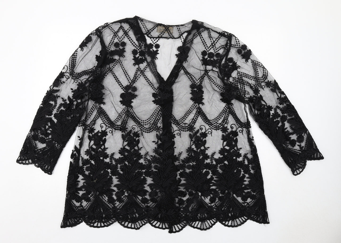Miss Selfridge Womens Black Geometric Jacket Size M Button