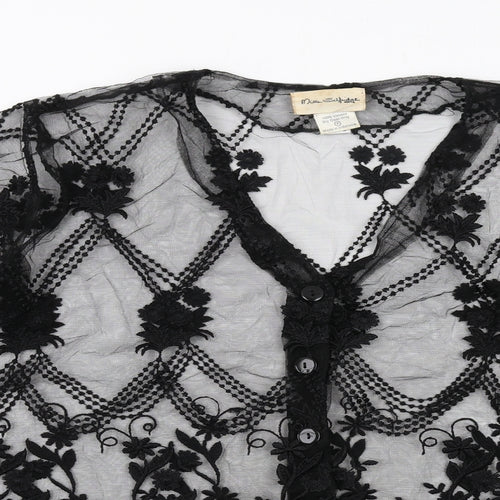 Miss Selfridge Womens Black Geometric Jacket Size M Button