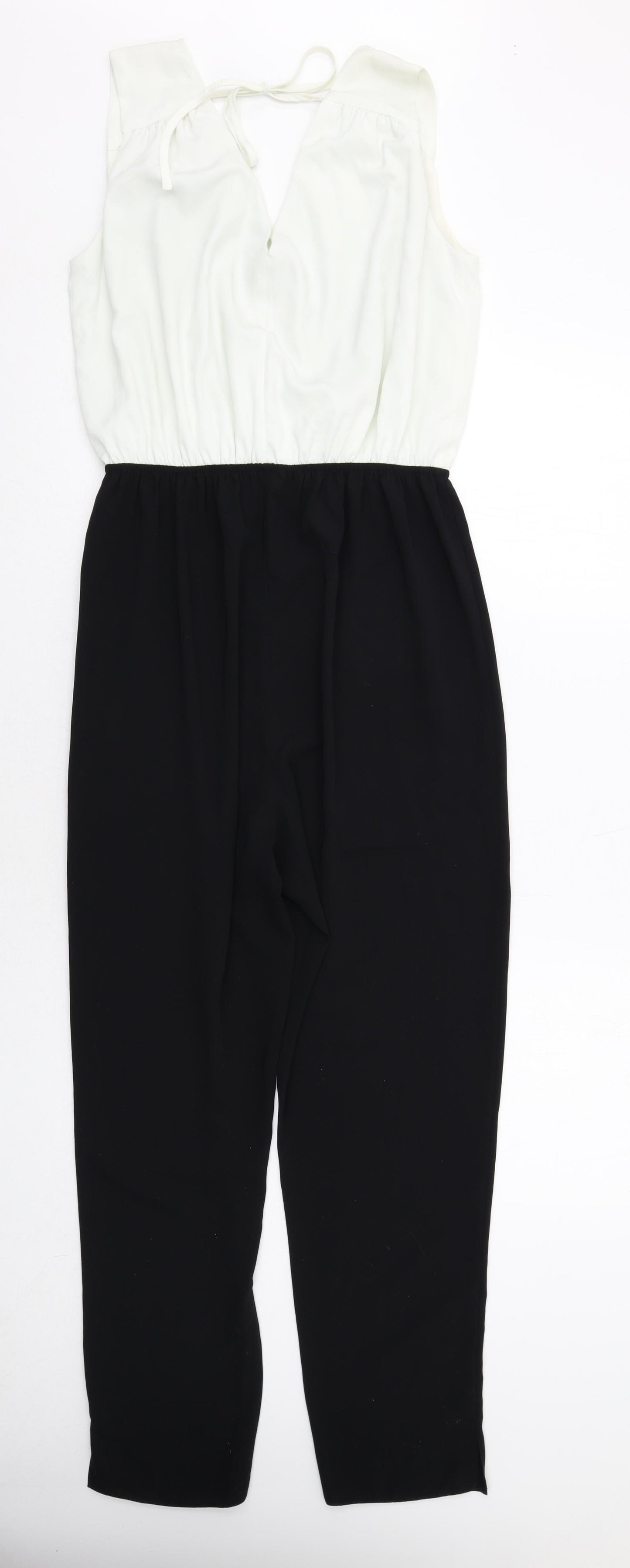 Red Herring Womens Black Colourblock Polyester Jumpsuit One-Piece Size 10 Pullover