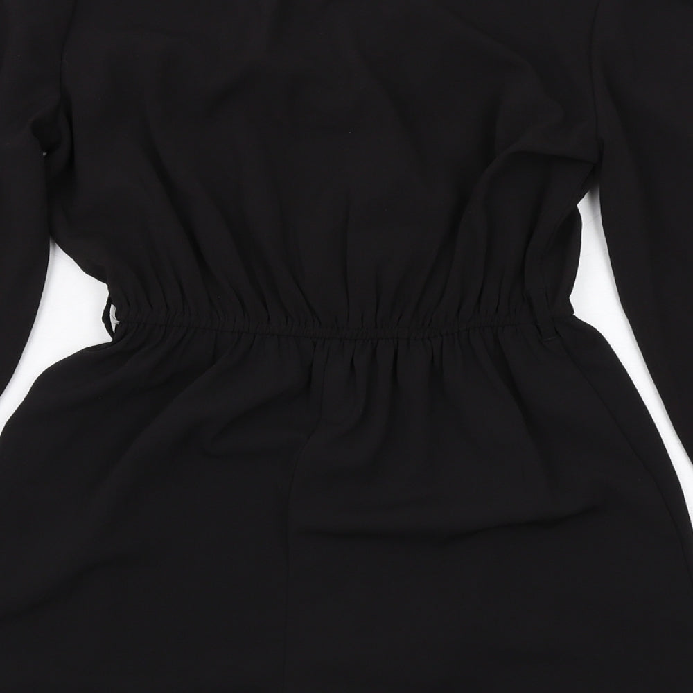 New Look Womens Black Polyester Playsuit One-Piece Size 8 Pullover
