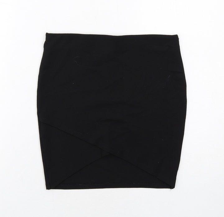 Stradivarius Womens Black Cotton Bandage Skirt Size S