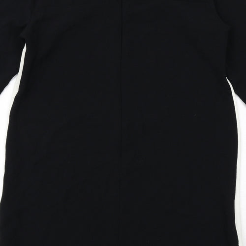 Topshop Womens Black Colourblock Polyester Shift Size 14 Boat Neck Zip