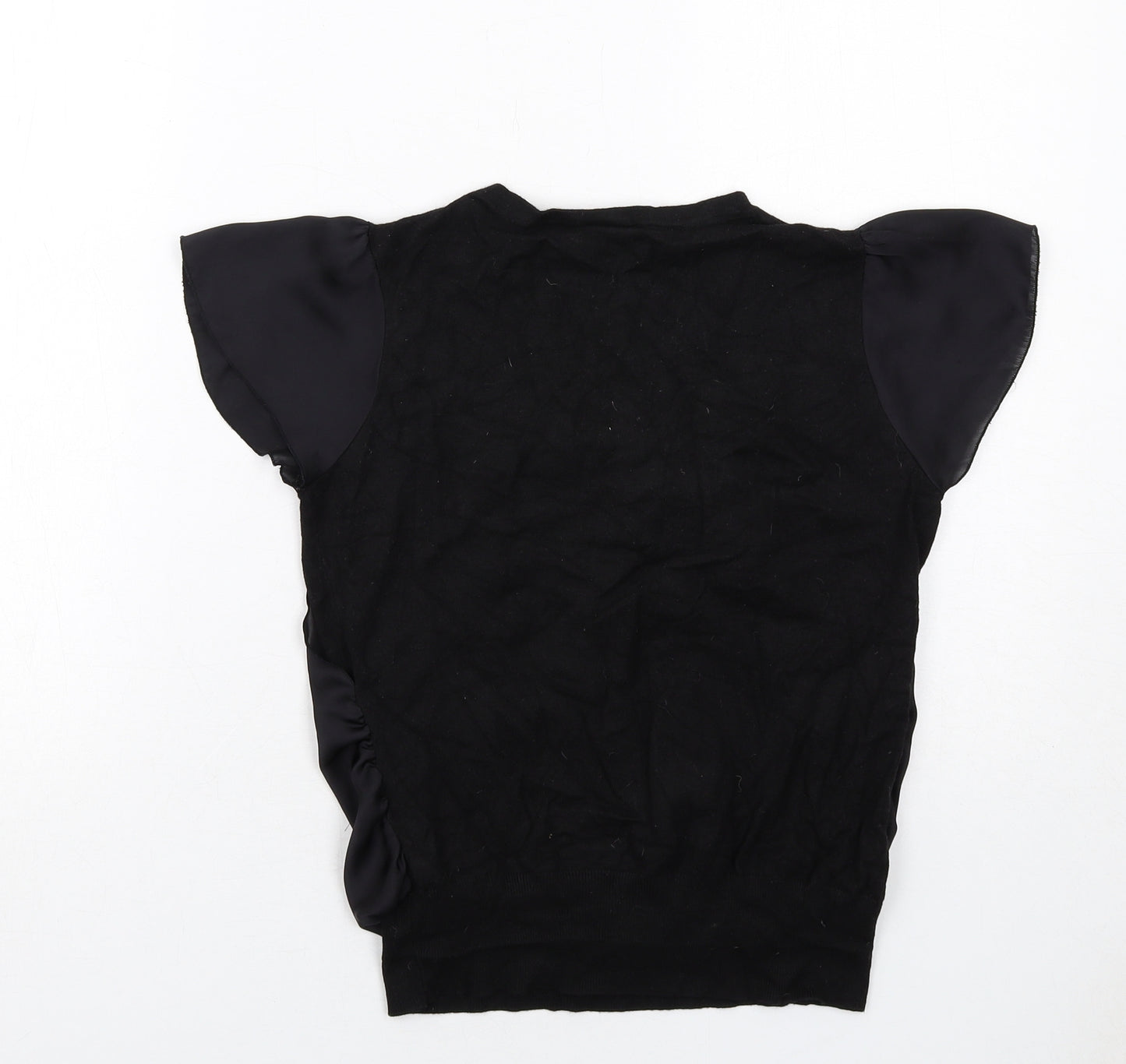 NEXT Womens Black Viscose Basic Blouse Size 12 Roll Neck