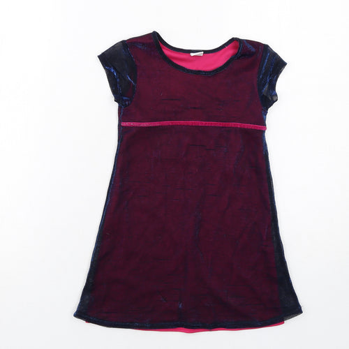 Adams Girls Blue Nylon A-Line Size 5 Years Boat Neck Pullover