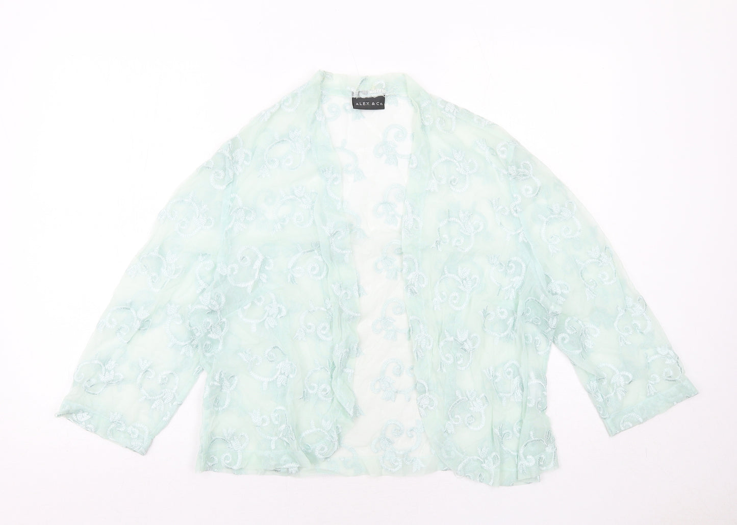 Alex & Co. Womens Green Nylon Basic Blouse Size 20 V-Neck