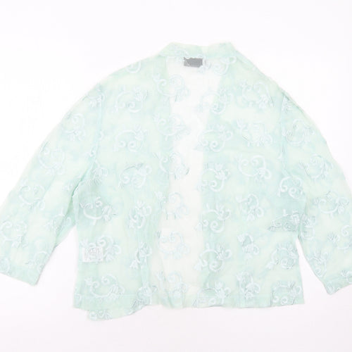 Alex & Co. Womens Green Nylon Basic Blouse Size 20 V-Neck