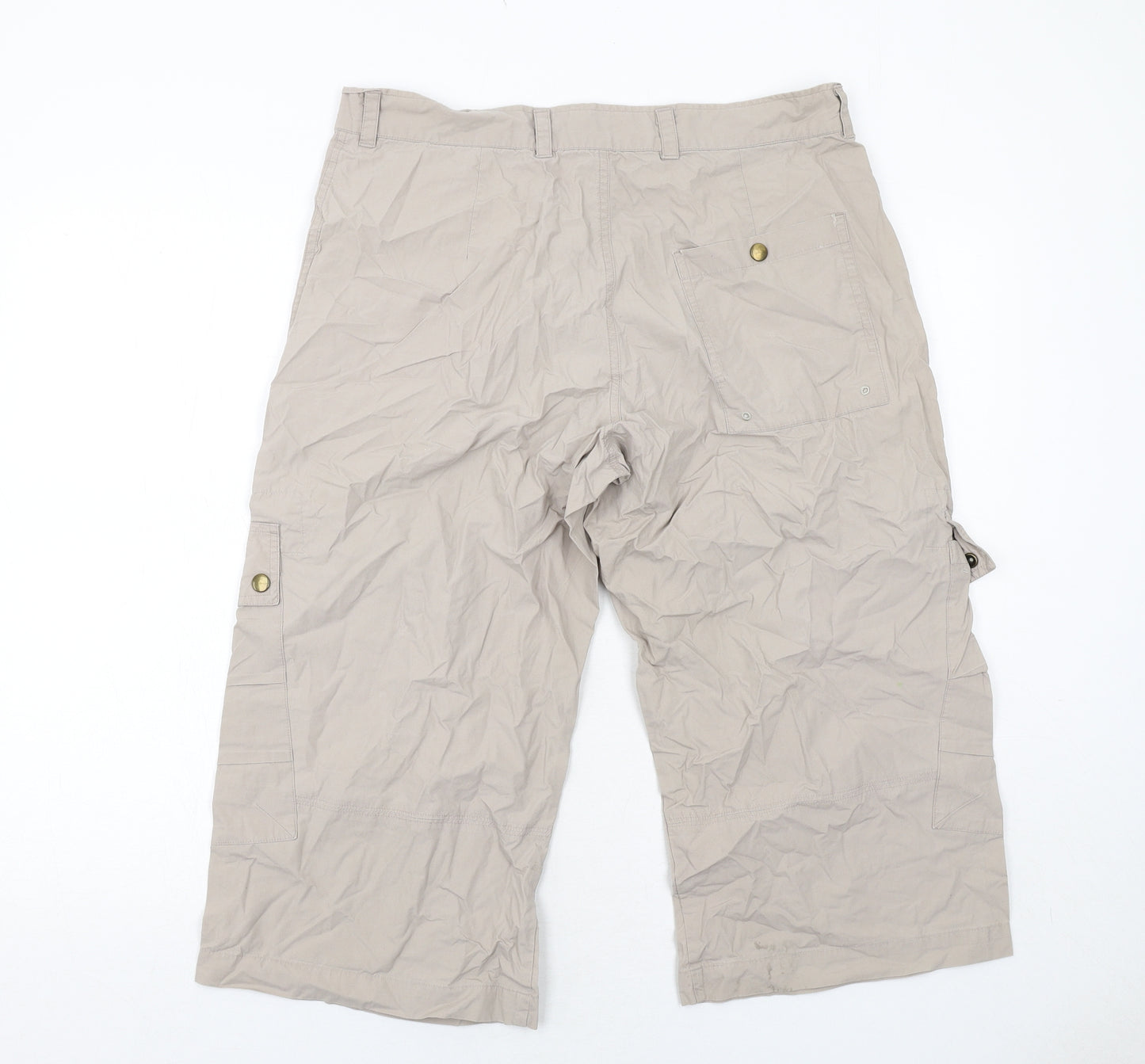Topman Mens Beige Cotton Cargo Shorts Size M Regular Zip