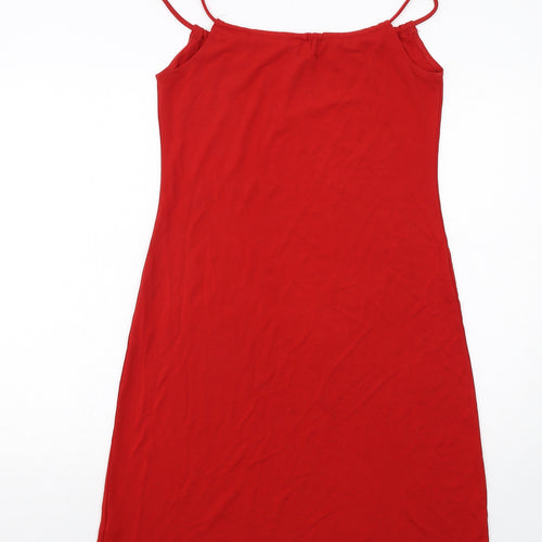 Gap Womens Red Polyester Tank Dress Size M Round Neck Pullover