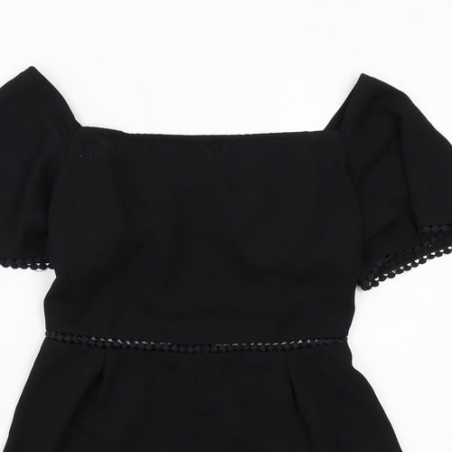 In the Style Womens Black Polyester Playsuit One-Piece Size 6 Zip