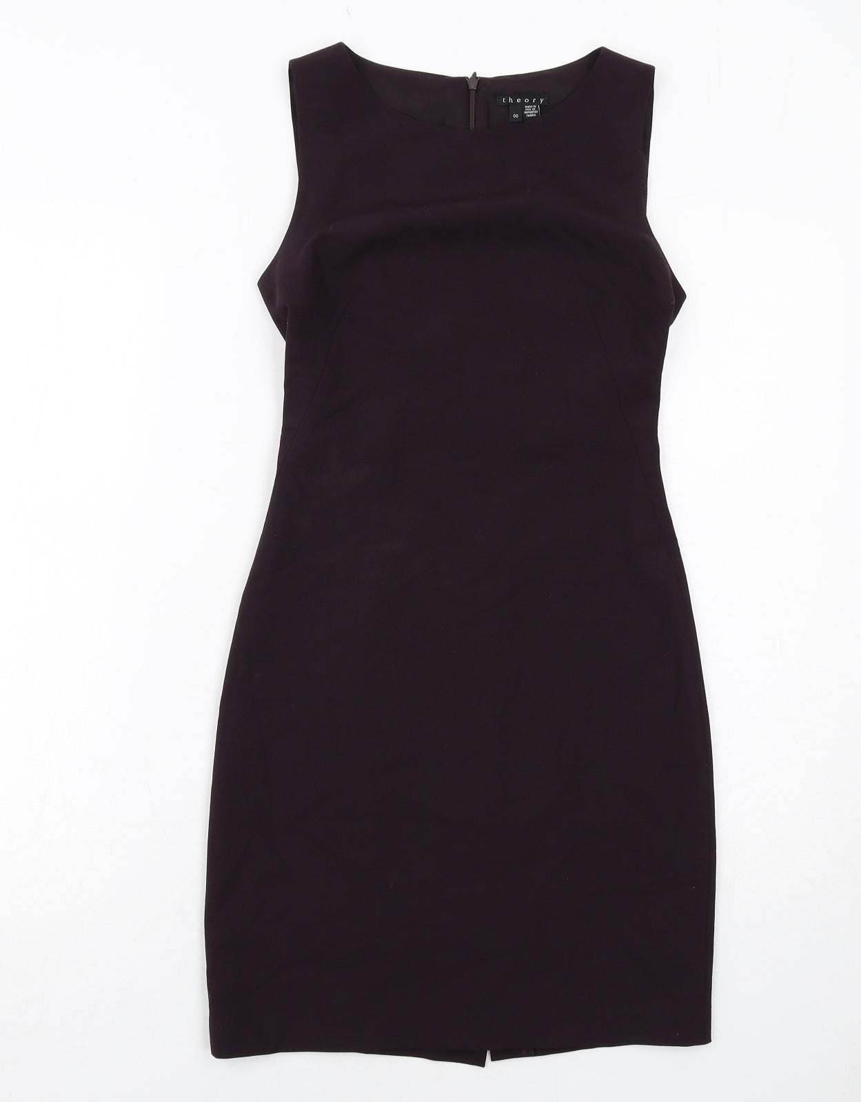 Theory Womens Purple Polyester Shift Size 4 Round Neck Zip