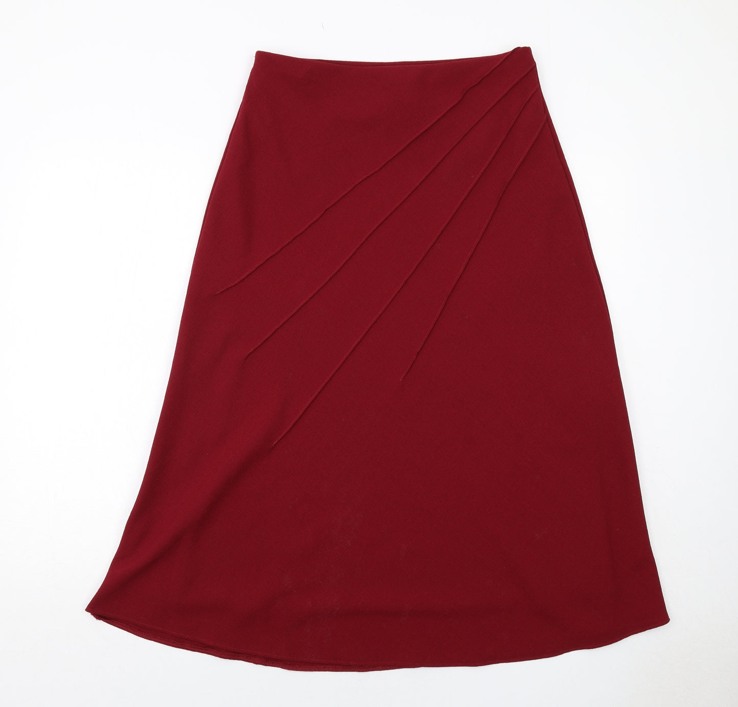 Marks and Spencer Womens Red Polyester Swing Skirt Size 12