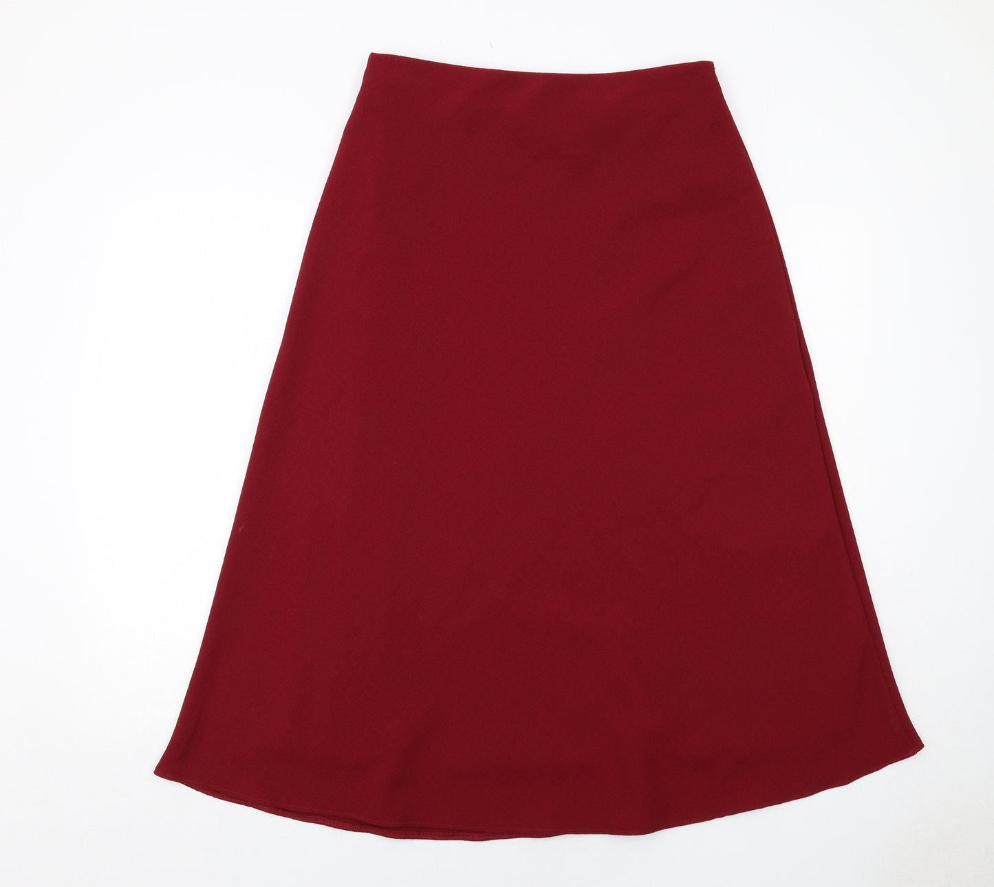 Marks and Spencer Womens Red Polyester Swing Skirt Size 12