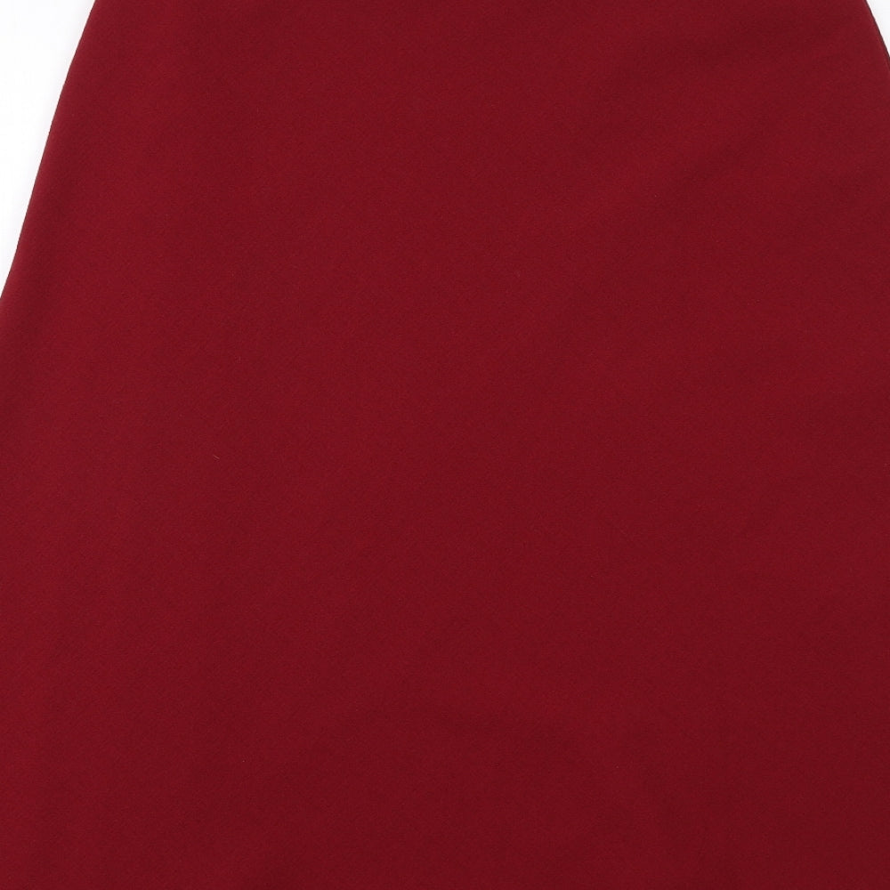 Marks and Spencer Womens Red Polyester Swing Skirt Size 12