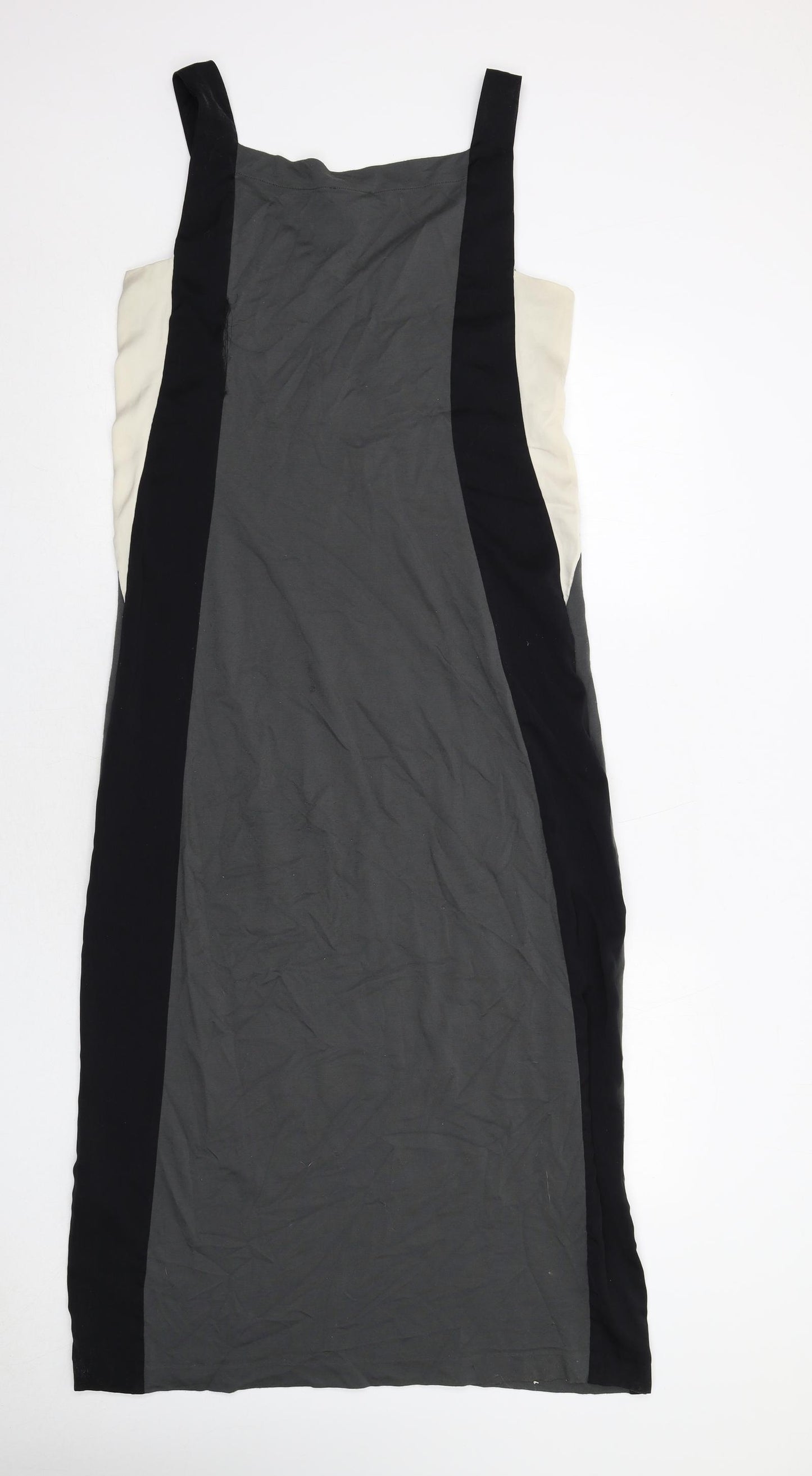 Jigsaw Womens Grey Viscose Tank Dress Size M V-Neck Pullover