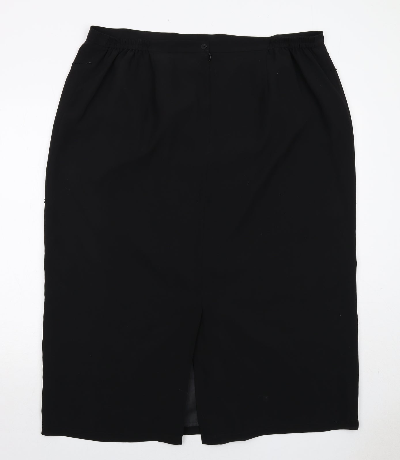 Bella Rigura Womens Black Polyester A-Line Skirt Size 22 Zip