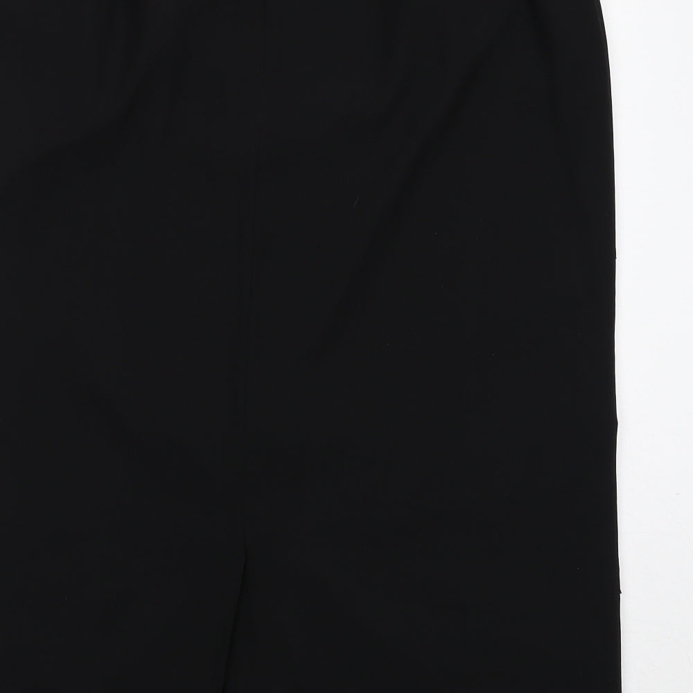Bella Rigura Womens Black Polyester A-Line Skirt Size 22 Zip