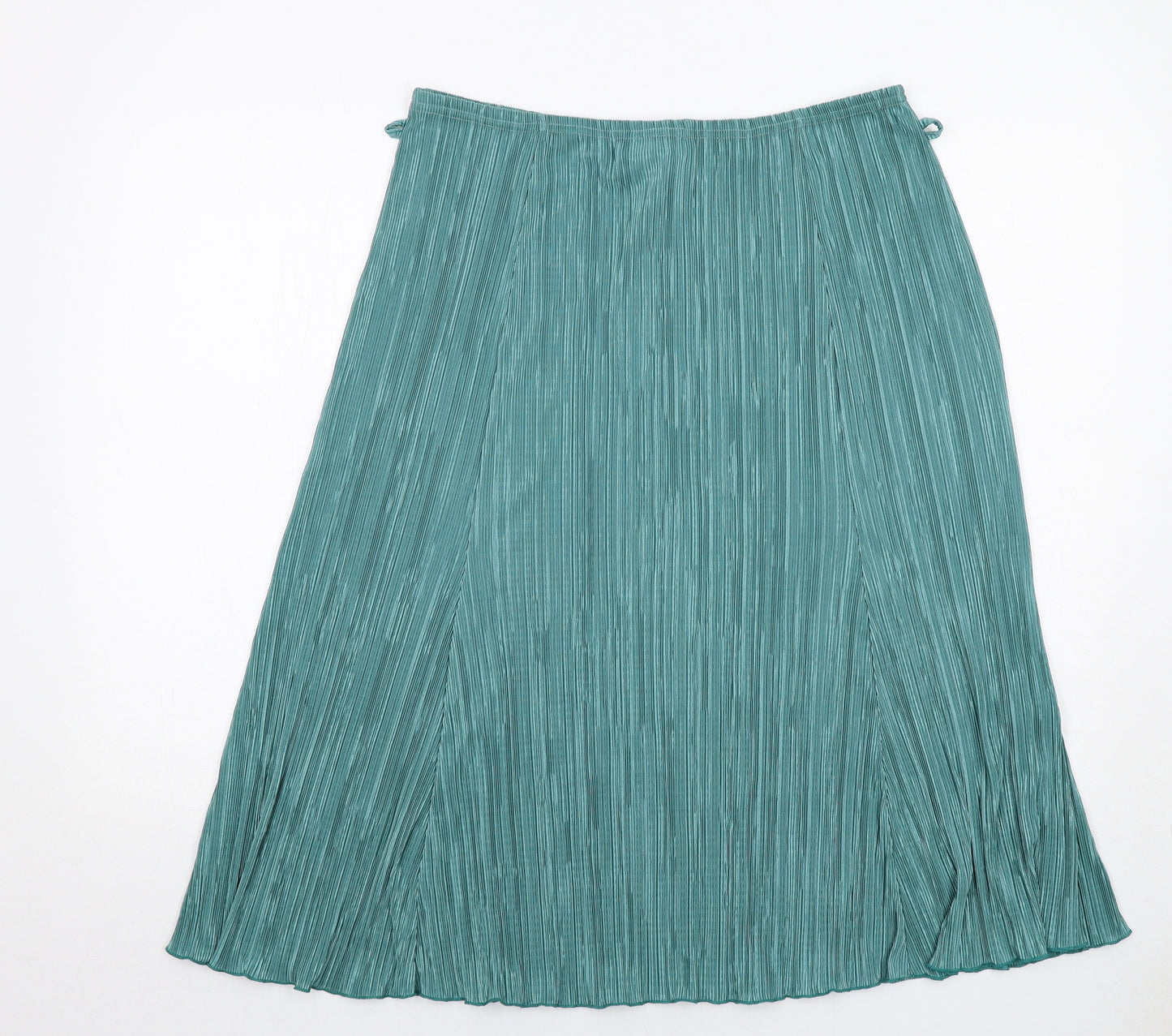 Forever Womens Green Polyester Pleated Skirt Size XL