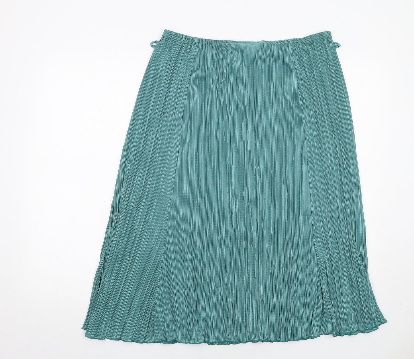 Forever Womens Green Polyester Pleated Skirt Size XL