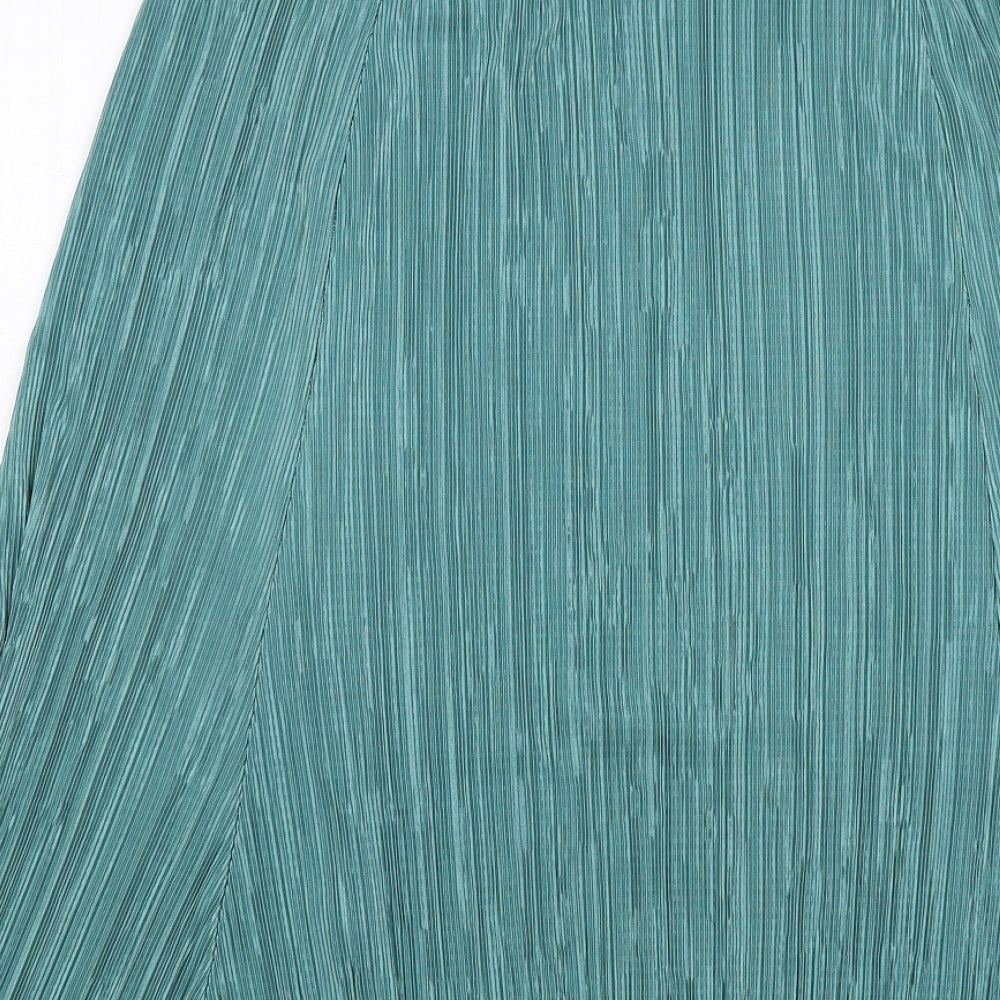 Forever Womens Green Polyester Pleated Skirt Size XL