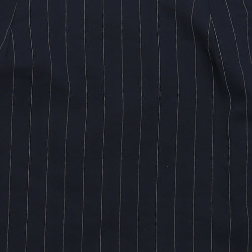 COLLUSION Womens Blue Striped Polyester A-Line Skirt Size 12 Button