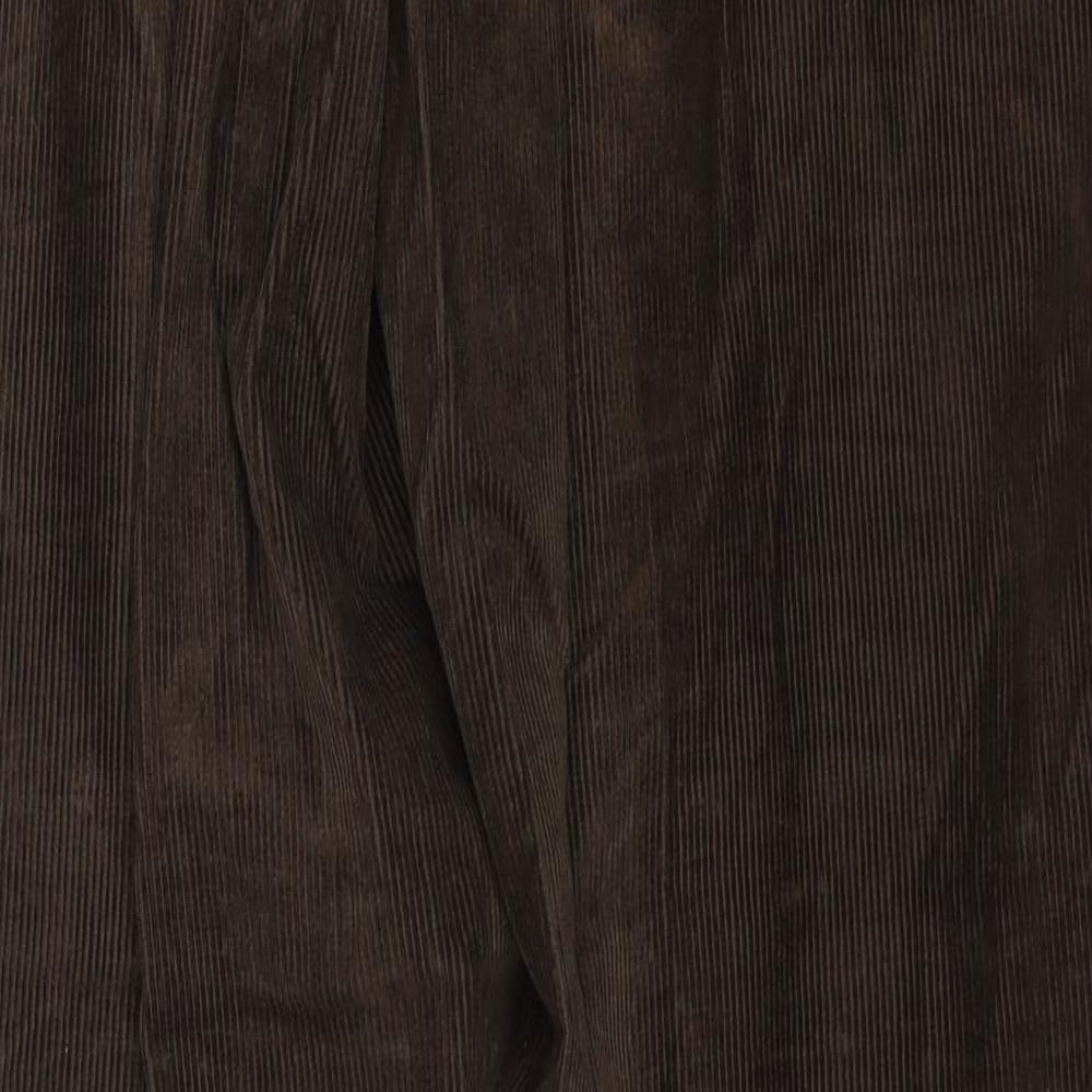 Farah Mens Brown Cotton Trousers Size 34 in L29 in Regular Zip