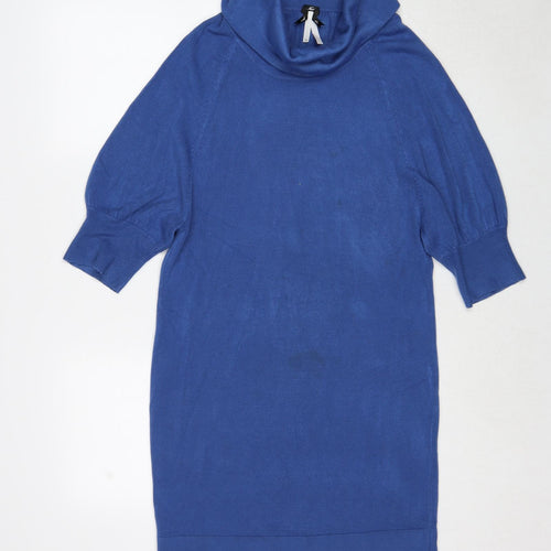 NEXT Womens Blue Roll Neck Acrylic Pullover Jumper Size 10