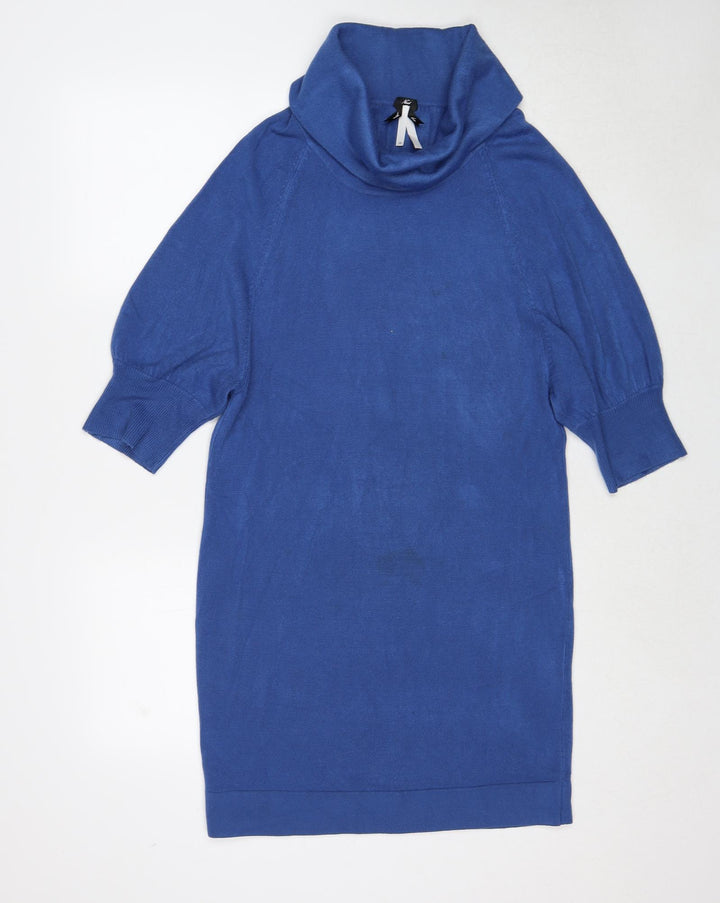 NEXT Womens Blue Roll Neck Acrylic Pullover Jumper Size 10