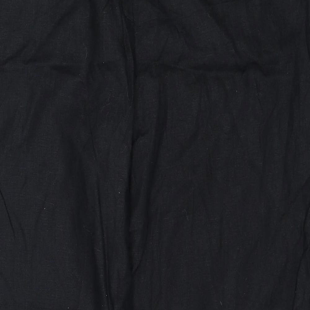 Monsoon Womens Black Linen Trousers Size 44 in Regular Zip