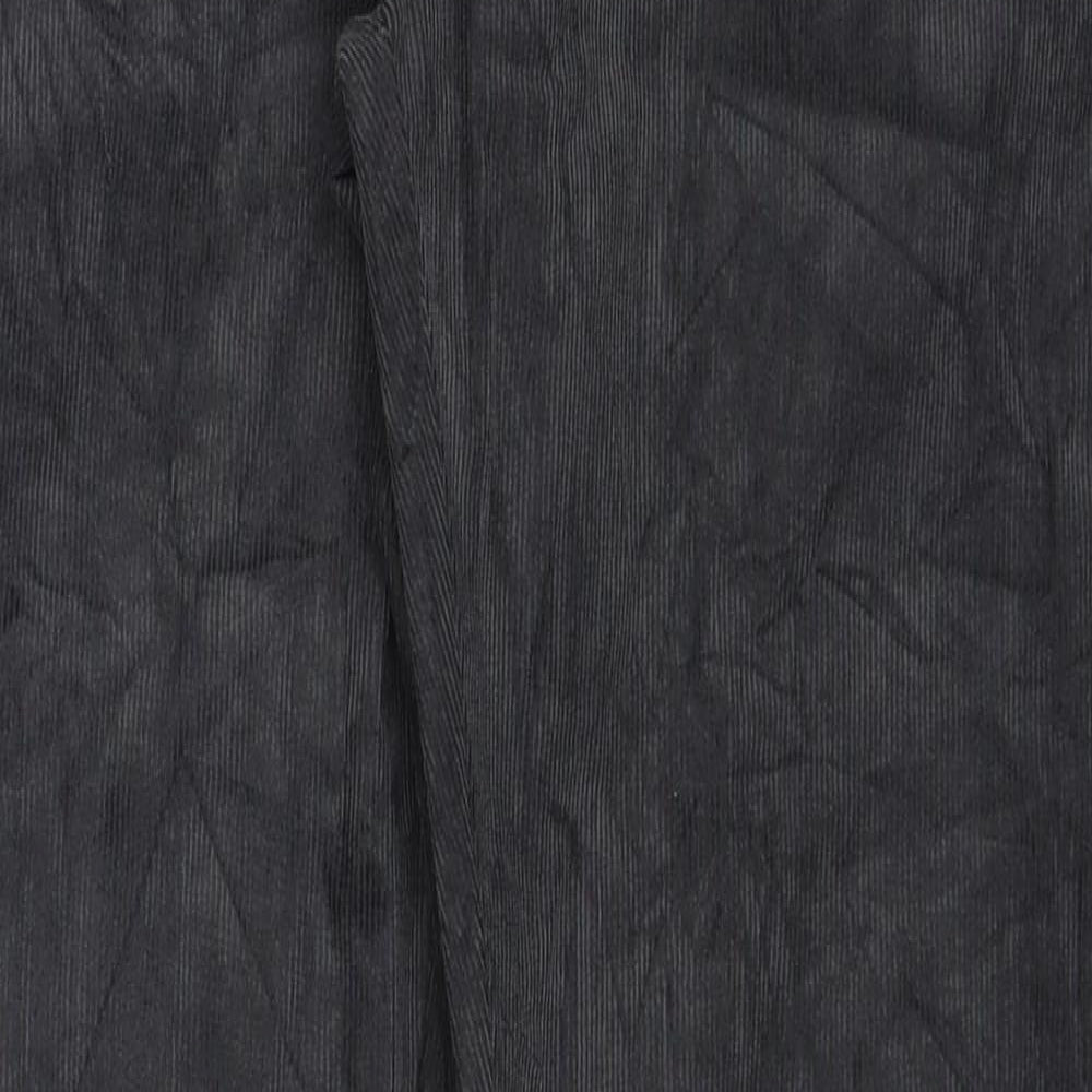 Marks and Spencer Mens Grey Cotton Trousers Size 32 in L33 in Regular Zip