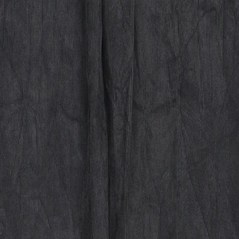 Marks and Spencer Mens Grey Cotton Trousers Size 32 in L33 in Regular Zip
