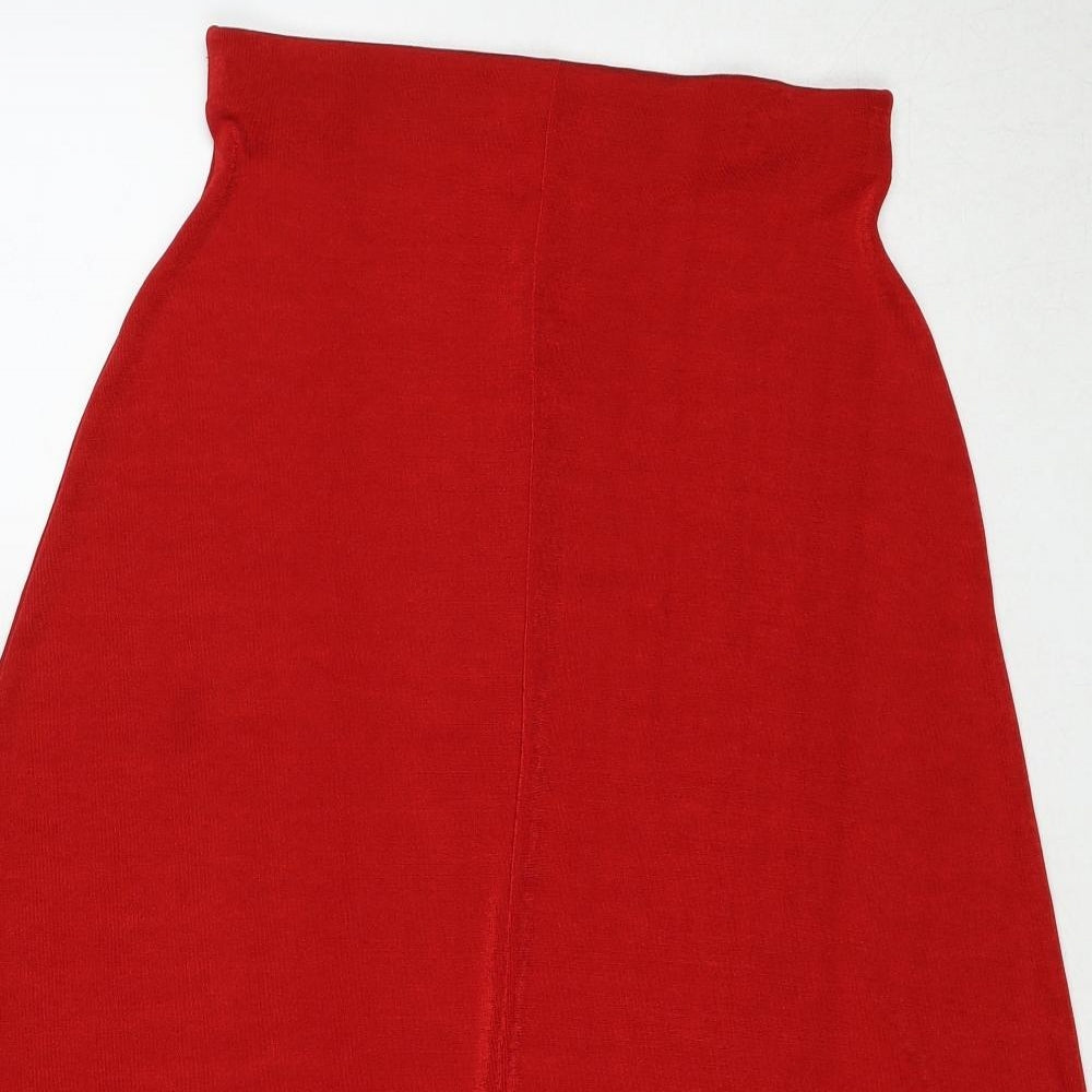 Richards Womens Red Polyester Swing Skirt Size M
