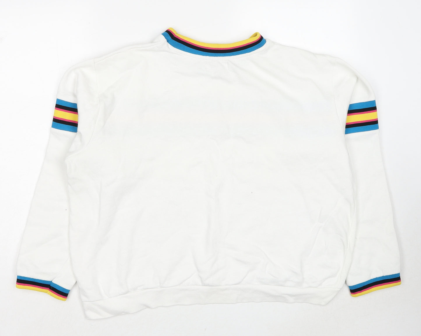 Studio Womens White Striped Cotton Pullover Sweatshirt Size 20 Pullover - Size 20-22