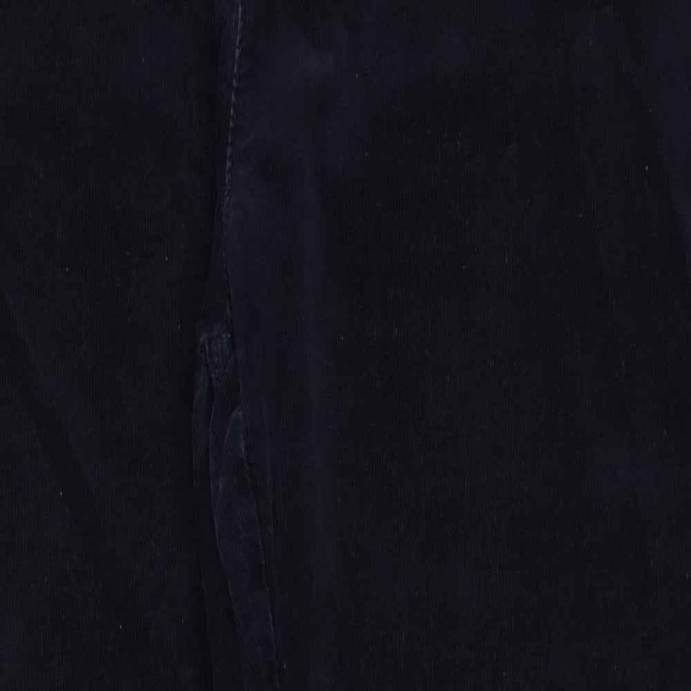 Marks and Spencer Womens Blue Cotton Trousers Size 16 Regular Zip